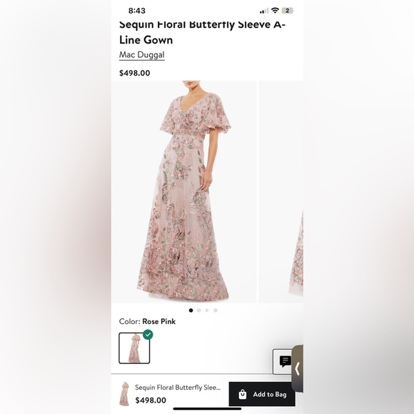 New! SOLD OUT Mac Duggal Sequin Floral Butterfly A-Line Gown 🌸 sz 10 - Picture 4 of 9